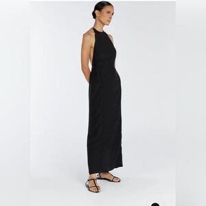 NEVER WORN DISSH SARAH BLACK HALTER MIDI DRESS